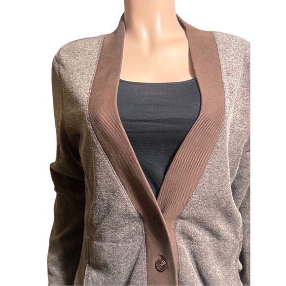 Bundle two Pulp long sleeve fleece brown and green v neck button up sweater M - Picture 10 of 11